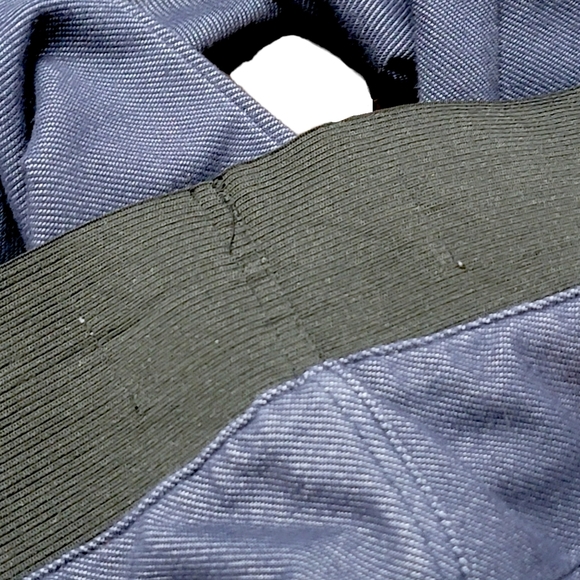 Badgley Mischka American Glamour Faux Denim Blue Leggings Size Medium - Picture 7 of 7